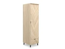 LPD LPD Stockholm Chevron Light Oak 1 Door 1 Drawer Single Wardrobe