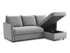 Kyoto Kyoto Blaire Grey Velvet Corner Sofa Bed