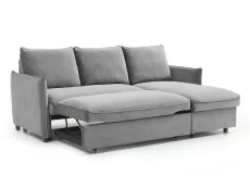 Kyoto Kyoto Blaire Grey Velvet Corner Sofa Bed