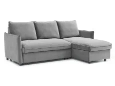 Kyoto Kyoto Blaire Grey Velvet Corner Sofa Bed