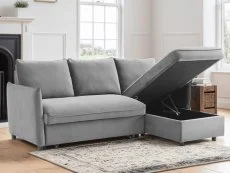 Kyoto Kyoto Blaire Grey Velvet Corner Sofa Bed