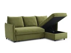 Kyoto Kyoto Blaire Olive Velvet Corner Sofa Bed