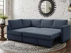 Kyoto Kyoto Clara Navy Blue Weave Corner Sofa Bed