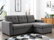 Kyoto Kyoto Hampton Grey Weave Corner Sofa Bed