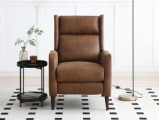 Kyoto Kyoto Stanley Brown Faux Leather Recliner Chair