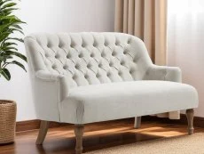 Kyoto Kyoto Bianca Cream Linen 2 Seater Sofa