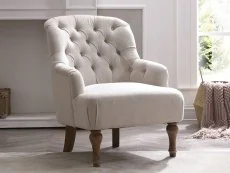 Kyoto Kyoto Bianca Cream Linen Accent Chair