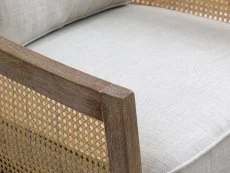 Kyoto Kyoto Cecilia Rattan and Grey Fabric Accent Chair