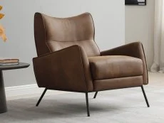 Kyoto Kyoto Chloe Brown Leather Accent Chair