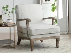 Kyoto Kyoto Colwell Cream Linen Accent Chair