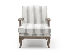 Kyoto Kyoto Colwell Grey Stripe Linen Accent Chair