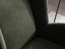 Kyoto Kyoto Zane Olive Green Boucle Accent Chair and Footstool