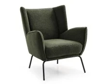 Kyoto Kyoto Zane Olive Green Boucle Accent Chair and Footstool