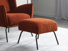 Kyoto Kyoto Zane Burnt Orange Boucle Accent Chair and Footstool