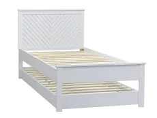 Kyoto Kyoto Chevron 3ft Single White Wooden Guest Bed Frame