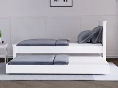 Kyoto Kyoto Chevron 3ft Single White Wooden Guest Bed Frame