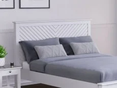 Kyoto Kyoto Chevron 4ft6 Double White Wooden Bed Frame