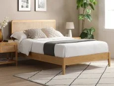 Kyoto Kyoto Ezra 4ft6 Double Rattan and Oak Wooden Bed Frame