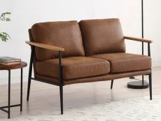 Kyoto Kyoto Bronx Brown Faux Leather 2 Seater Sofa