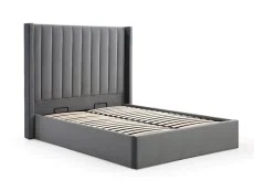 Kyoto Kyoto Emerson 4ft6 Double Grey Velvet Ottoman Bed Frame