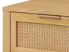 Kyoto Kyoto Max Rattan and Oak 1 Drawer Bedside Table