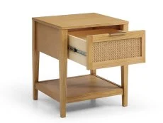 Kyoto Kyoto Max Rattan and Oak 1 Drawer Bedside Table