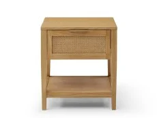 Kyoto Kyoto Max Rattan and Oak 1 Drawer Bedside Table