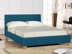 Seconique Clearance - Seconique Prado 4ft6 Double Petrol Blue Fabric Bed Frame