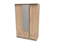 Welcome Welcome Avon 3 Door 4 Drawer Mirrored Triple Wardrobe (Assembled)