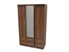 Welcome Welcome Avon 3 Door 4 Drawer Mirrored Triple Wardrobe (Assembled)