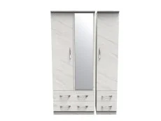 Welcome Welcome Avon 3 Door 4 Drawer Mirrored Triple Wardrobe (Assembled)