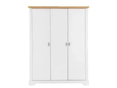 Seconique Clearance - Seconique Toledo White and Oak 3 Door Triple Wardrobe