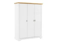 Seconique Clearance - Seconique Toledo White and Oak 3 Door Triple Wardrobe