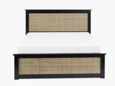 Julian Bowen Julian Bowen Padstow 4ft6 Double Rattan and Black Wooden Ottoman Bed Frame