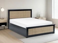 Julian Bowen Julian Bowen Padstow 4ft6 Double Rattan and Black Wooden Ottoman Bed Frame