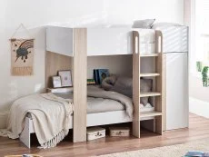 Julian Bowen Julian Bowen Horizon 3ft Single Light Wood and White Wooden Bunk Bed Frame