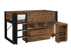 Julian Bowen Julian Bowen Otis 3ft Single Urban Rustic and Black Wooden Mid Sleeper Bed Frame