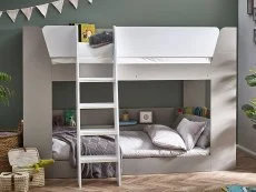 Julian Bowen Julian Bowen Parsec 3ft Single Taupe and White Wooden Bunk Bed Frame