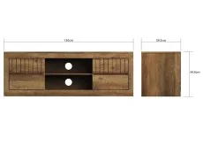 GFW Clearance - GFW Cartmel Knotty Oak 4 Drawer TV Unit