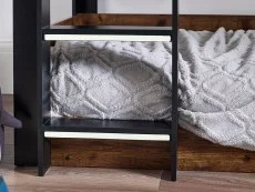 Julian Bowen Julian Bowen Solomon 3ft Single Black and Rustic Effect Wooden Bunk Bed Frame