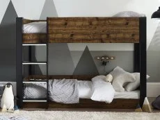 Julian Bowen Julian Bowen Solomon 3ft Single Black and Rustic Effect Wooden Bunk Bed Frame