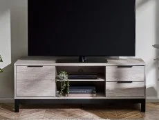 Julian Bowen Julian Bowen Bali Grey Oak 1 Door 2 Drawer TV Cabinet