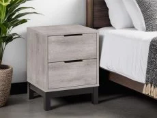 Julian Bowen Julian Bowen Bali Grey Oak 2 Drawer Bedside Table