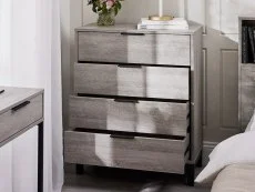 Julian Bowen Bali Grey Oak 4 Drawer Chest of Drawers