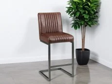 Julian Bowen Julian Bowen Brooklyn Brown Faux Leather Bar Stool