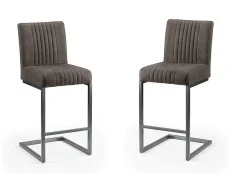 Julian Bowen Julian Bowen Brooklyn Set of 2 Charcoal Grey Faux Suede Bar Stools