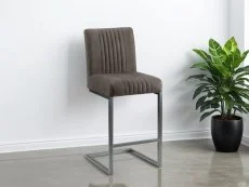 Julian Bowen Julian Bowen Brooklyn Charcoal Grey Faux Suede Bar Stool