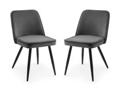 Julian Bowen Julian Bowen Burgess Set of 2 Grey Velvet Dining Chairs