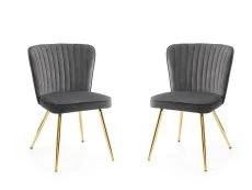 Julian Bowen Cannes Set of 2 Grey Velvet Dining Chairs