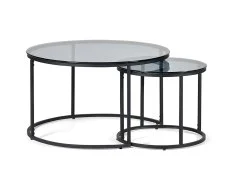 Julian Bowen Julian Bowen Chicago Smoked Glass Round Nesting Coffee Tables